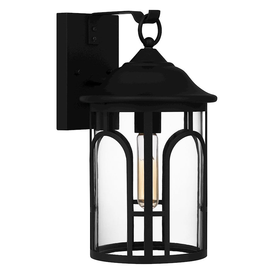 Quoizel Brampton 1 Light 14" Outdoor Lantern, Matte Black/Clear - BRM8408MBK