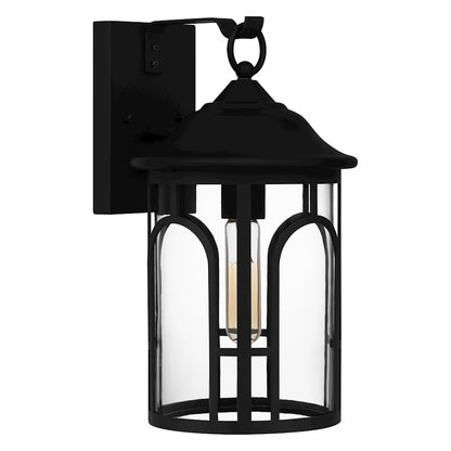 Quoizel Brampton 1 Light Outdoor Lantern, Matte Black/Clear