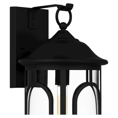 Quoizel Brampton 1 Light Outdoor Lantern, Matte Black/Clear