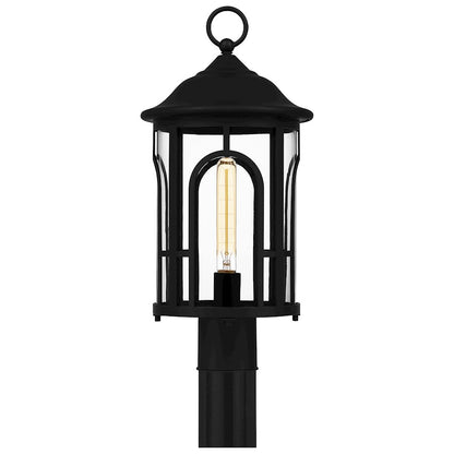 Quoizel Brampton 1 Light 20" Outdoor Lantern, Matte Black/Clear