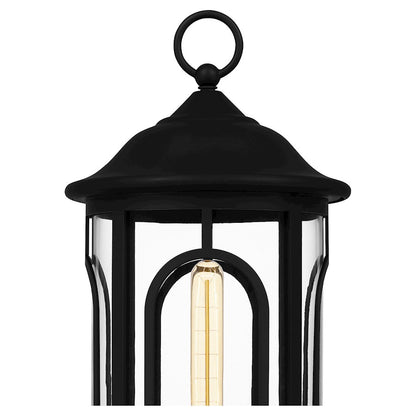 Quoizel Brampton 1 Light 20" Outdoor Lantern, Matte Black/Clear