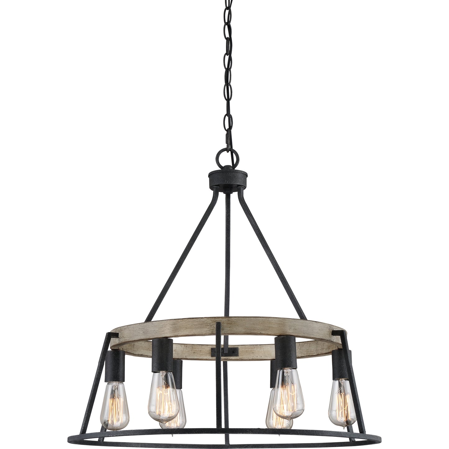 Quoizel 6 Light Brockton Chandelier, Grey Ash