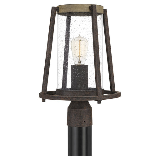 Quoizel Brockton 1 Light Outdoor Post Lantern, Rustic Black - BRT9011RK