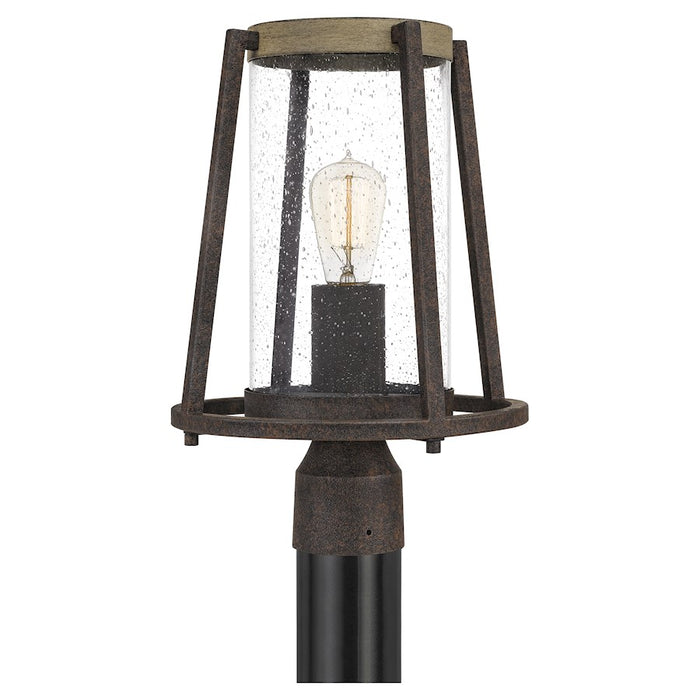 Quoizel Brockton 1 Light Outdoor Post Lantern, Rustic Black - BRT9011RK