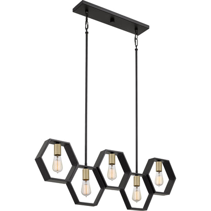 Quoizel Bismarck 5 Light Island Chandelier, Earth Black