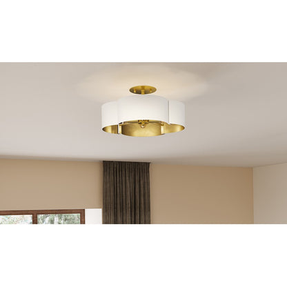 Quoizel Balsam 4 Light Semi-Flush Mount, White Lustre/Metal - BSM1714W