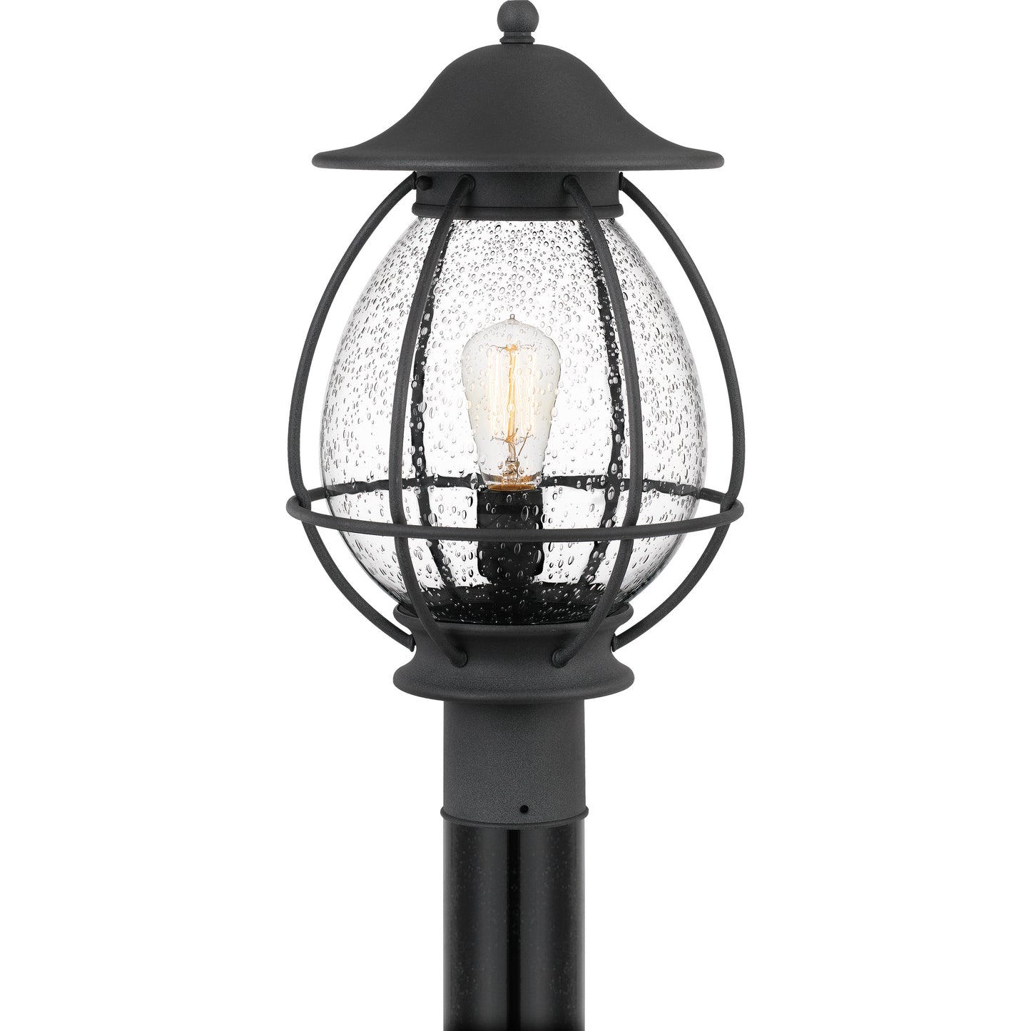 Quoizel Boston 1 Light Outdoor Post Lantern, Mottled Black