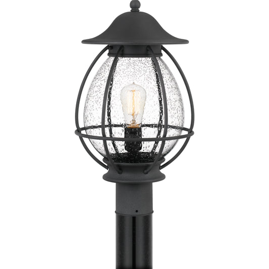 Quoizel Boston 1 Light Outdoor Post Lantern, Mottled Black