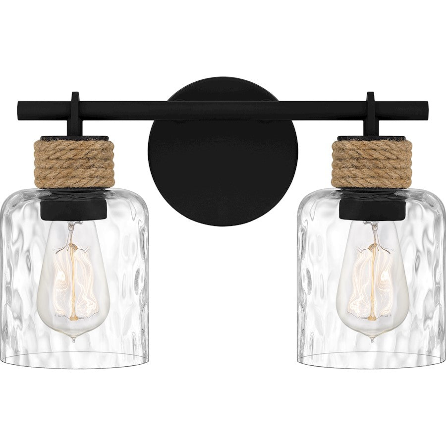 2 Light Bathroom Vanity Light, Matte Black