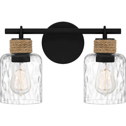 2 Light Bathroom Vanity Light, Matte Black