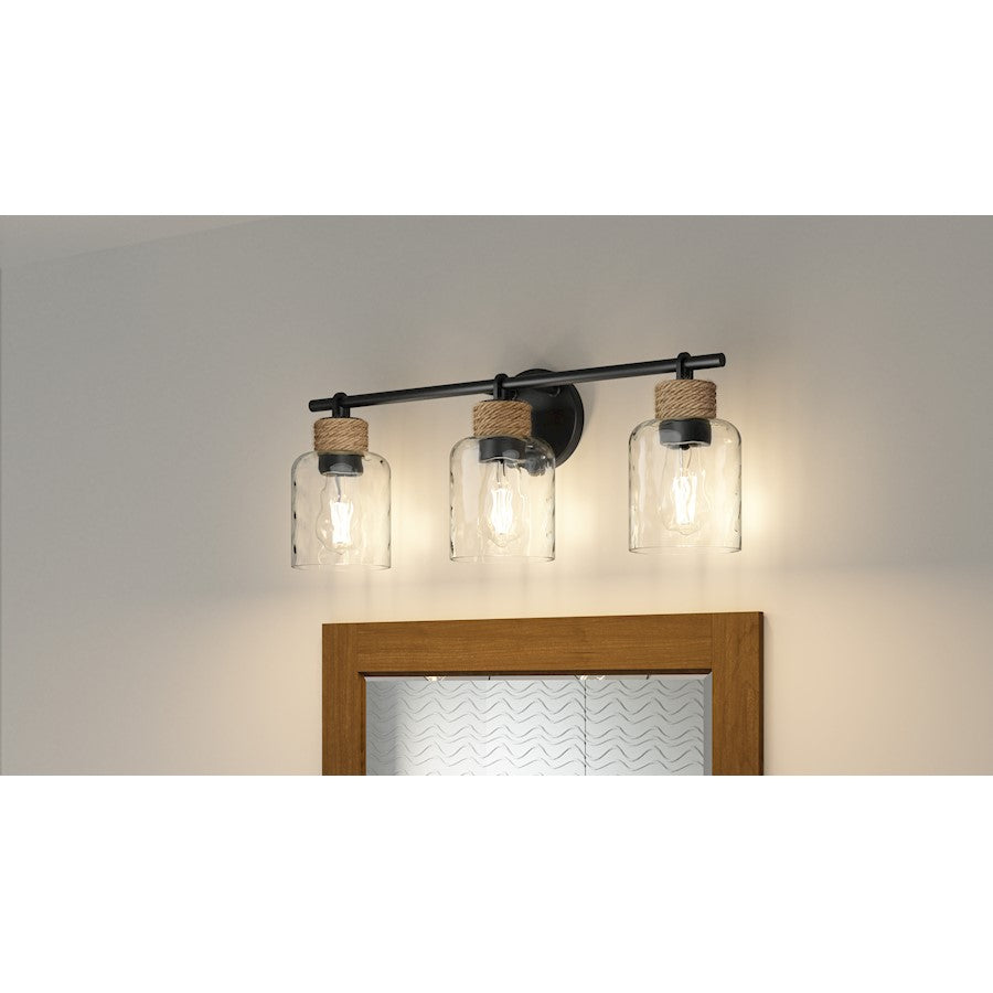 3 Light Bathroom Vanity Light, Black