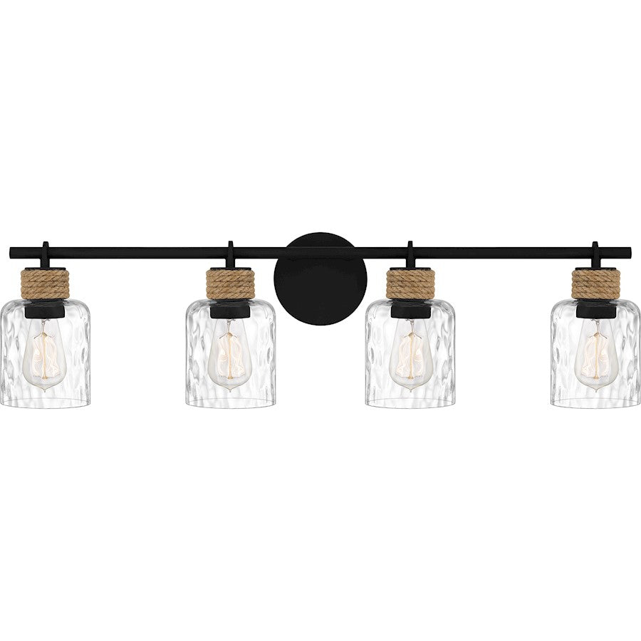 4 Light Bathroom Vanity Light, Black