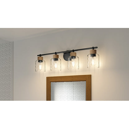 4 Light Bathroom Vanity Light, Black