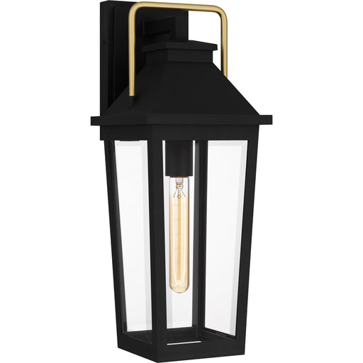 Quoizel Buckley 1 Light 15" Outdoor Lantern, Black/Clear Beveled - BUK8405MBK
