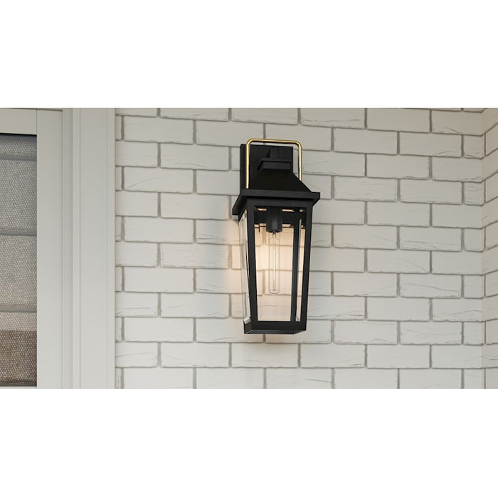 Quoizel Buckley 1 Light Outdoor Lantern, Black/Clear Beveled