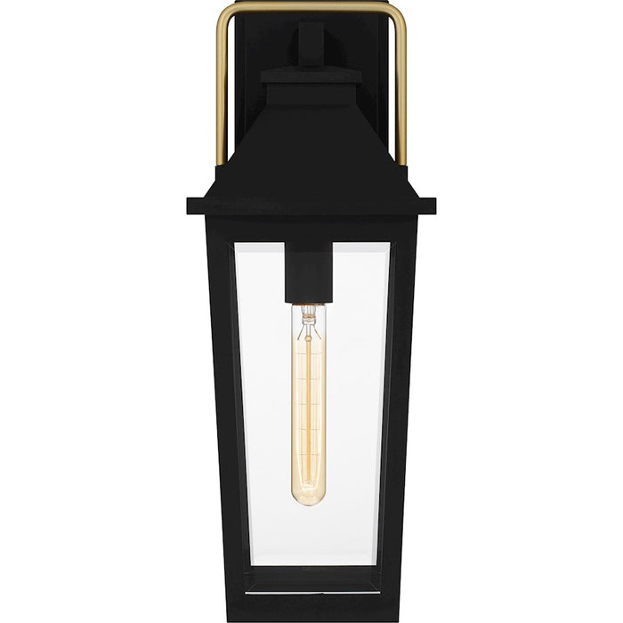 Quoizel Buckley 1 Light Outdoor Lantern, Black/Clear Beveled