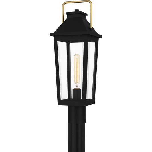 Quoizel Buckley 1 Light 23" Outdoor Lantern, Black/Clear Beveled - BUK9007MBK