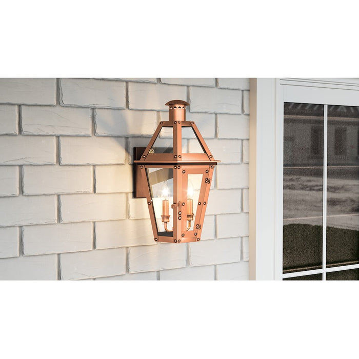 Quoizel Burdett Outdoor Lantern, Aged Copper/Clear Tempered