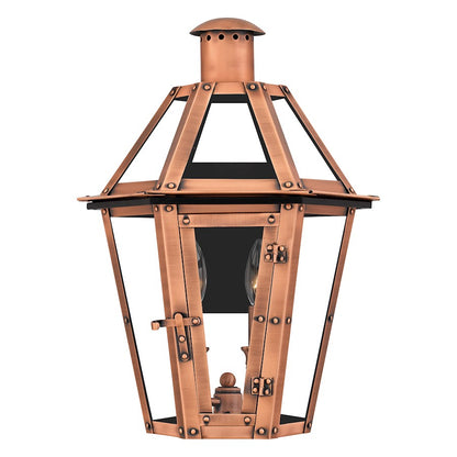 Quoizel Burdett Outdoor Lantern, Aged Copper/Clear Tempered