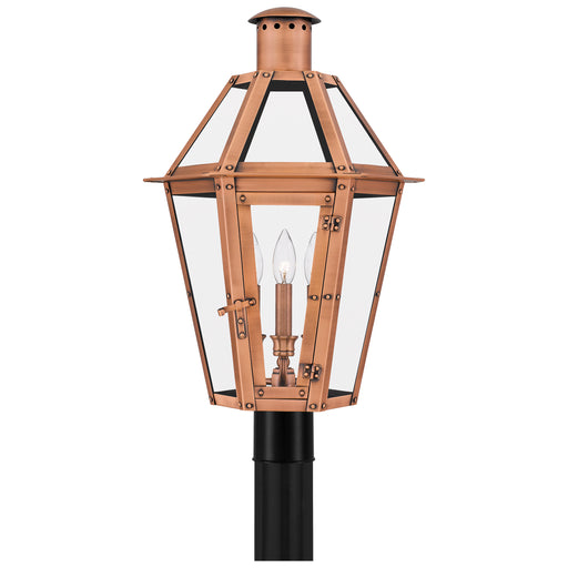 Quoizel Burdett 3 Light 24" Outdoor Lantern, Aged Copper/Clear - BURD9015AC
