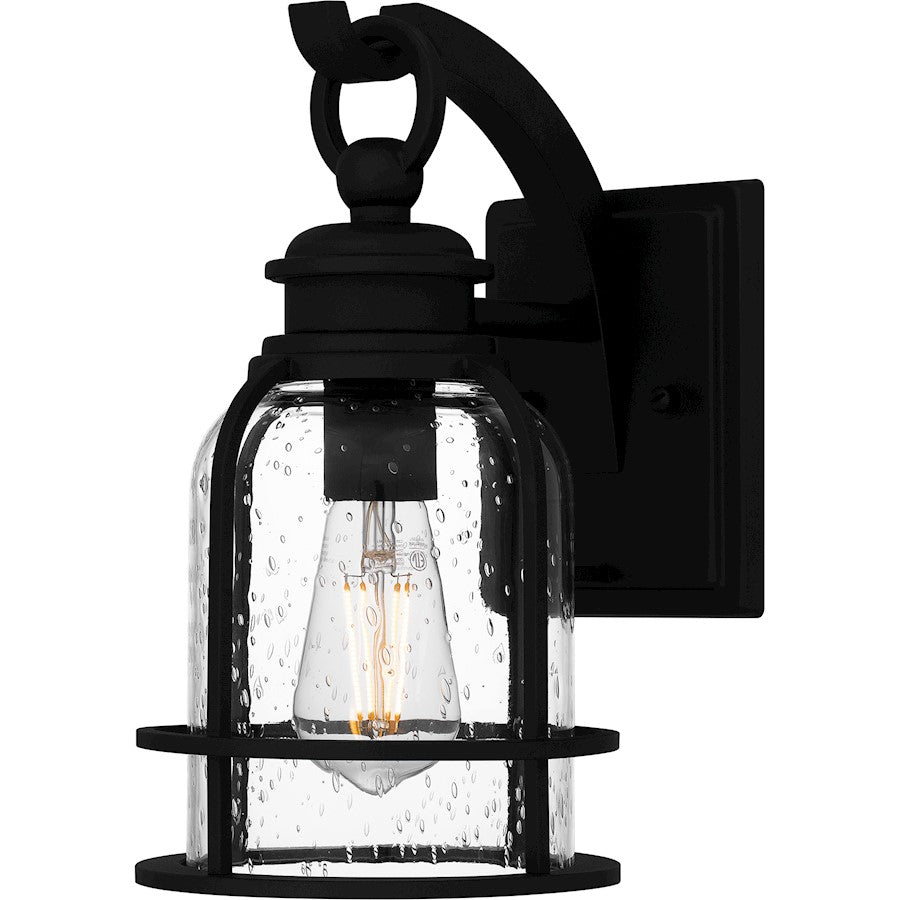 Quoizel Bowles 1 Light 12" Outdoor Lantern, Earth Black/Clear Seedy - BWE8406EK