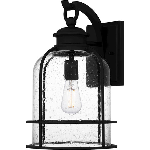 Quoizel Bowles 1 Light 16" Outdoor Lantern, Earth Black/Clear Seedy - BWE8410EK