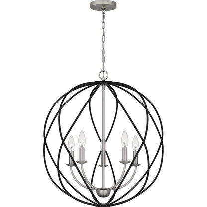 Quoizel Bryn 5 Light Pendant, Antique Nickel - BYN2824AN