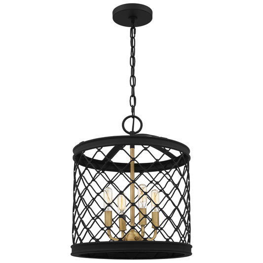 Quoizel Calais 4 Light Pendant, Earth Black - CAI2814EK