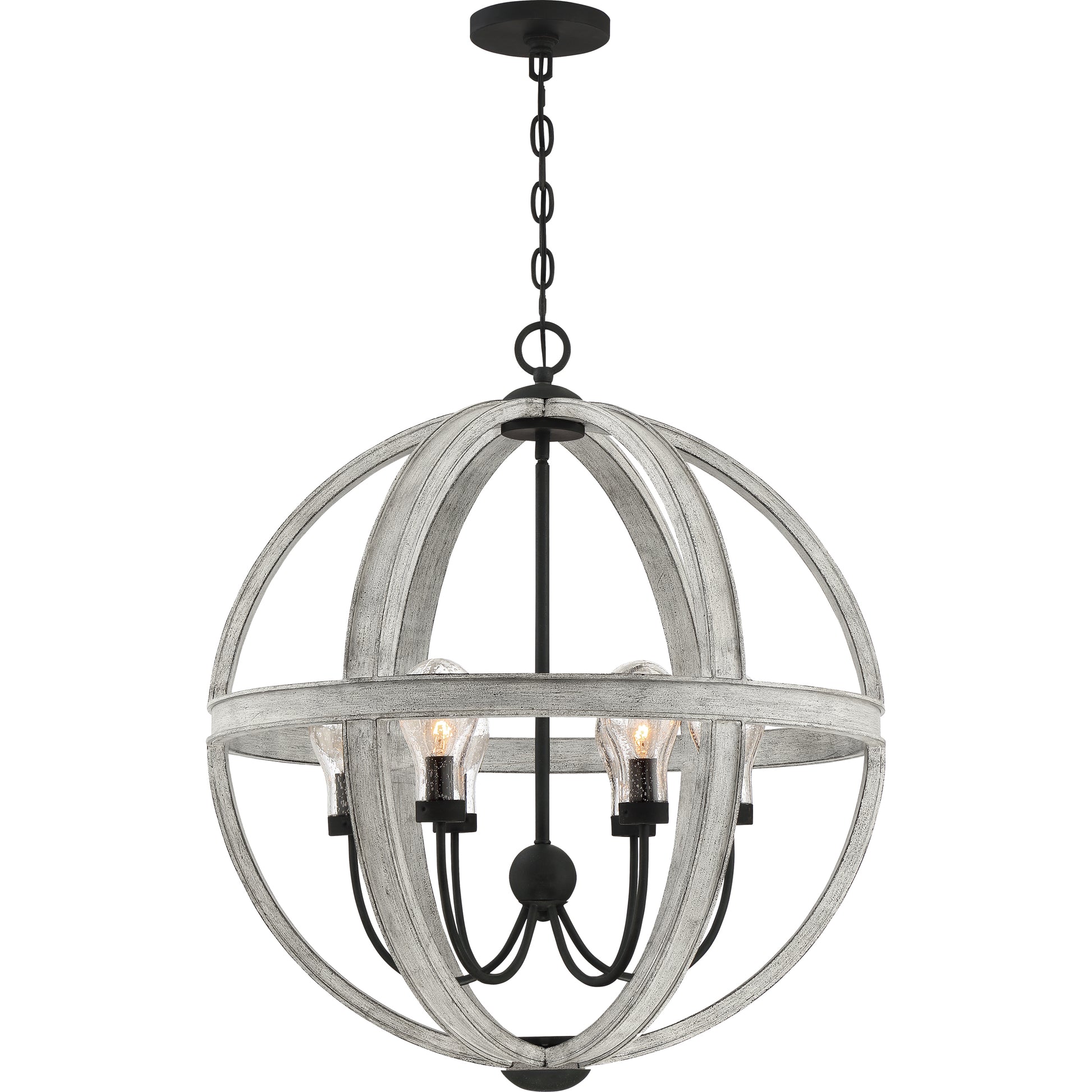 Quoizel Carlisle Foyer 6 Light Pendant, Grey Ash/Clear Seeded - CAL2828GK