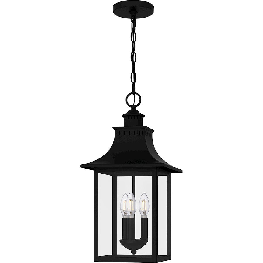 Quoizel Chancellor 3 Light Mini Pendant, Mystic Black/Clear - CCR1510K