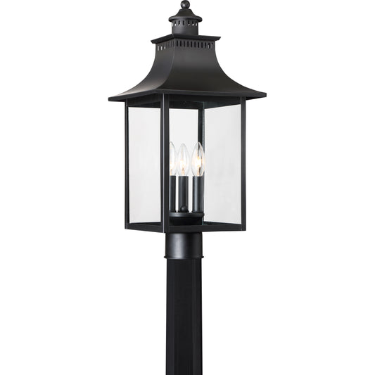 Quoizel Chancellor 3 Light Outdoor Lantern, Mystic Black