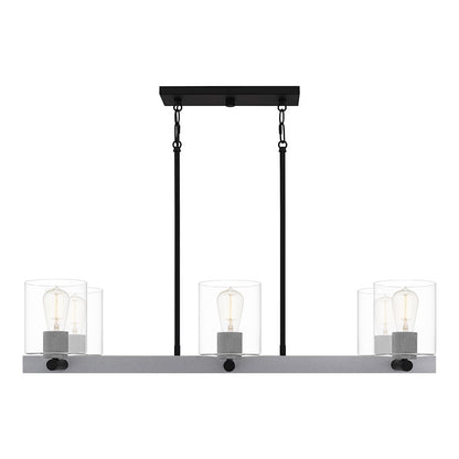 Quoizel Caldwell Chandelier Light, Matte Black/Clear