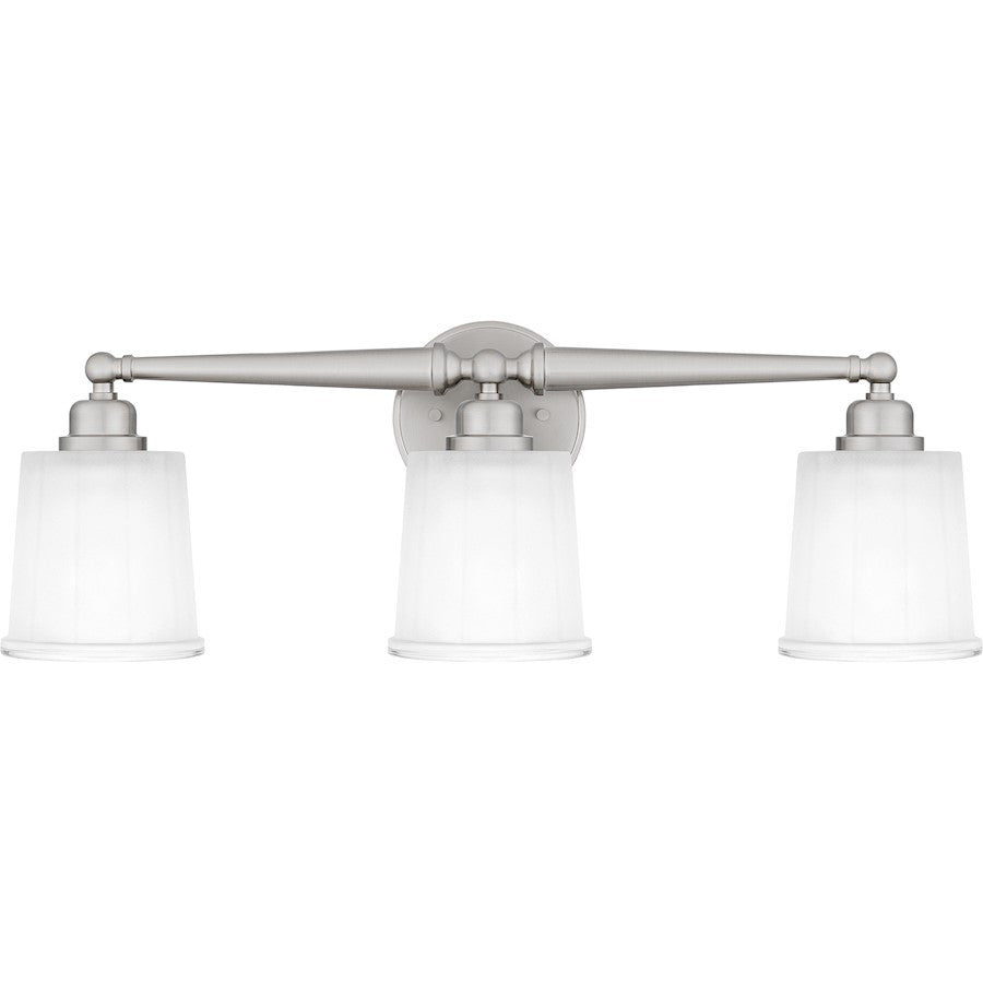 Quoizel Cecilia 3 Light Bath Light, Nickel/Clear Sandblasted - CEC8624BN