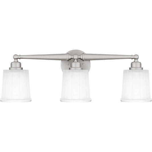 Quoizel Cecilia 3 Light Bath Light, Nickel/Clear Sandblasted - CEC8624BN