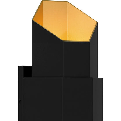 Quoizel Chasm Outdoor Lantern, Matte Black Gold