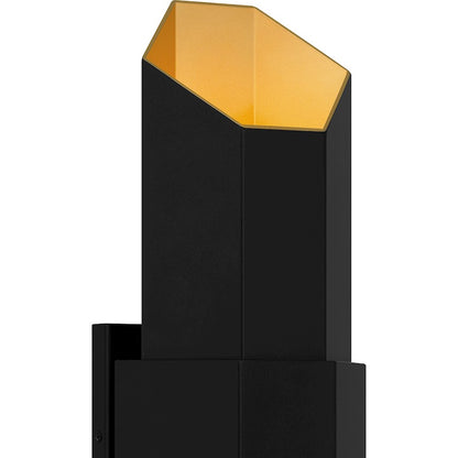 Quoizel Chasm Outdoor Lantern, Matte Black Gold