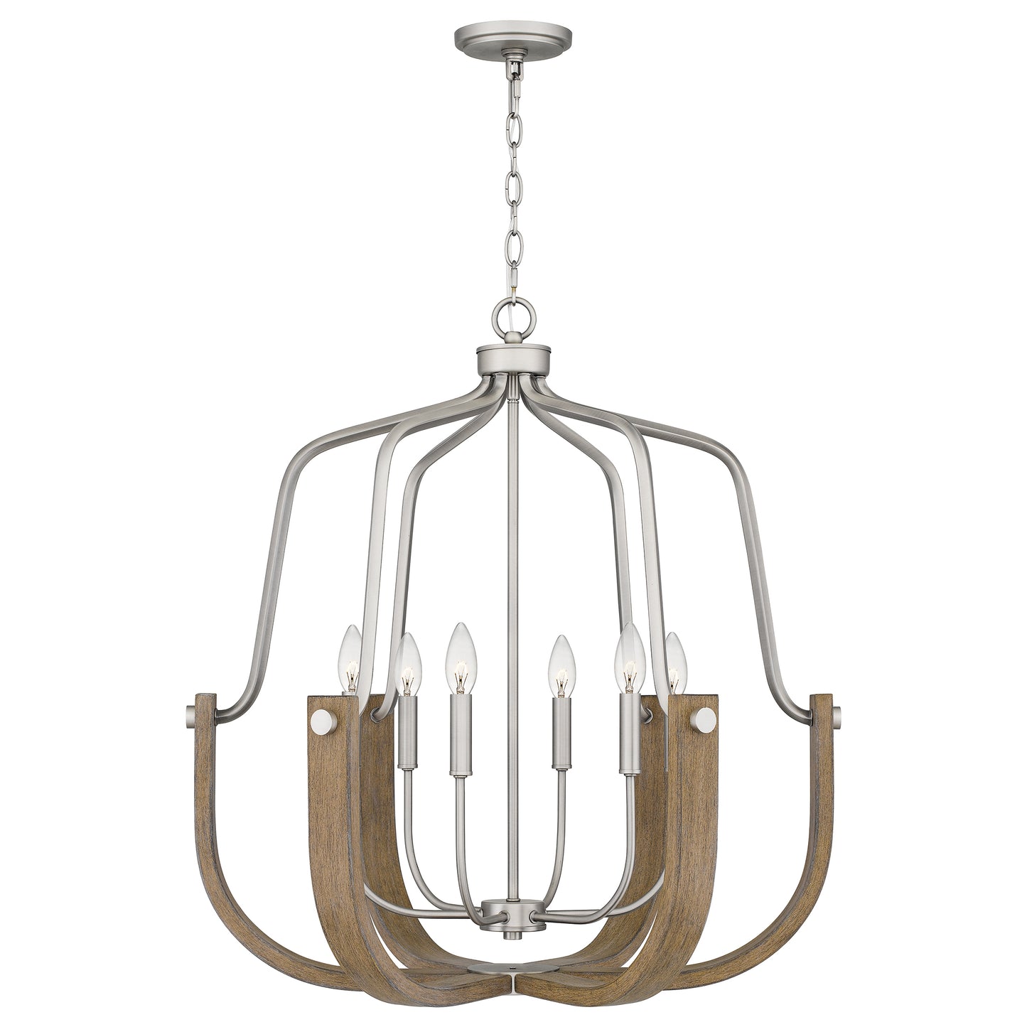 Quoizel Challis 5 Light Chandelier, Antique Nickel - CIS5025AN