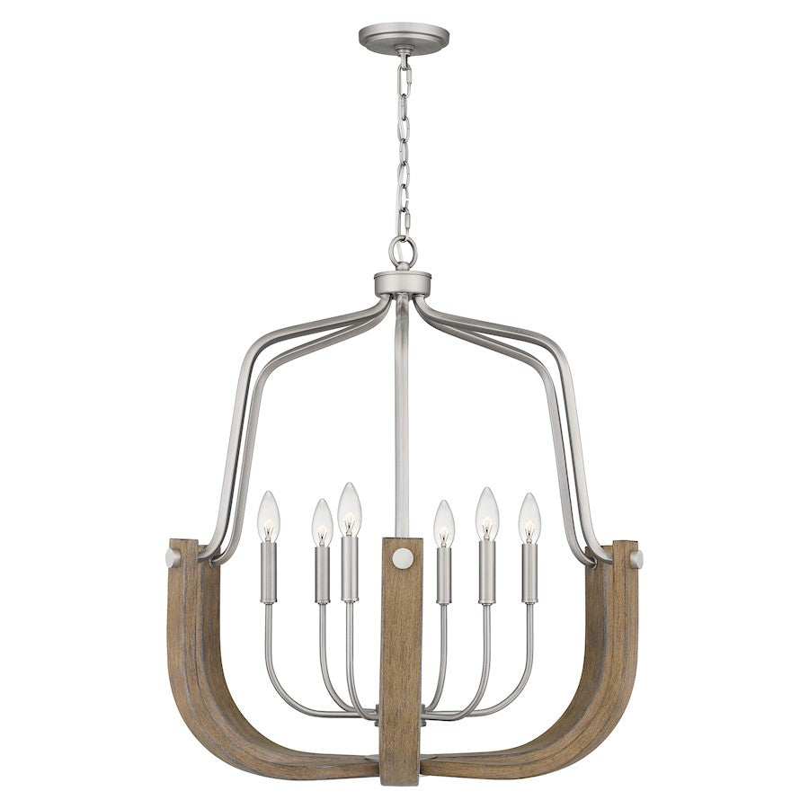 Quoizel Challis Chandelier, Antique Nickel