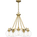 Quoizel Celadon 5 Light Chandelier, Aged Brass/Clear - CLD5025AB