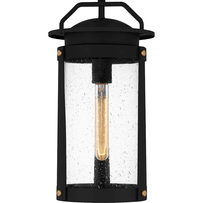 Quoizel Clifton 1 Light 19" Outdoor Lantern, Earth Black/Clear Seedy