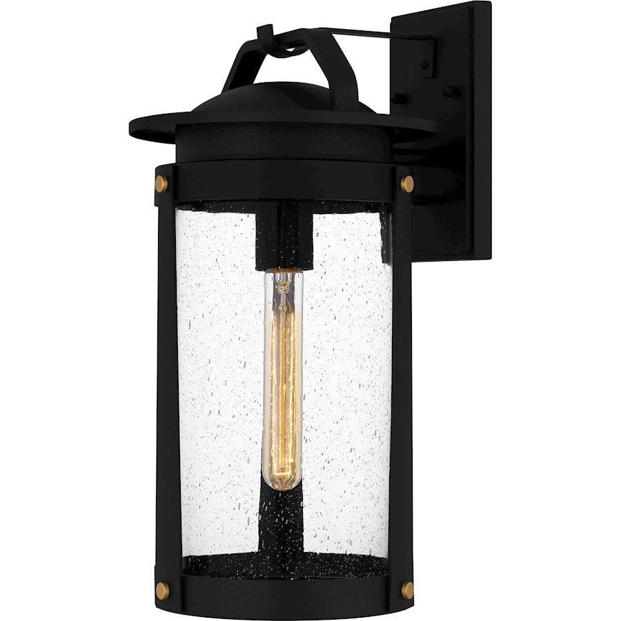 Quoizel Clifton 1 Light Outdoor Lantern, Earth Black/Clear Seedy