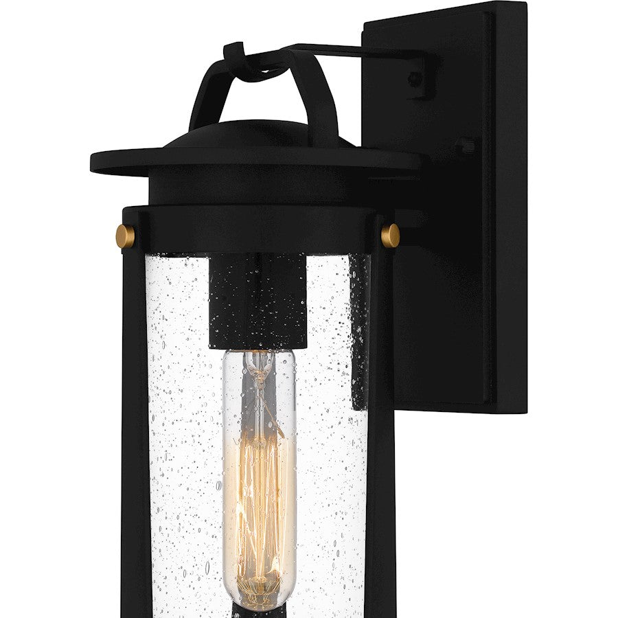 Quoizel Clifton 1 Light Outdoor Lantern, Earth Black/Clear Seedy