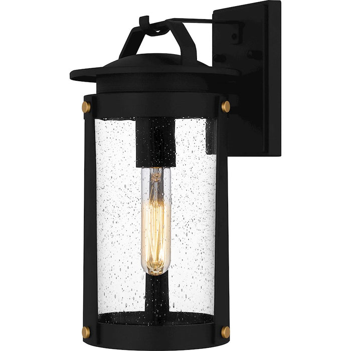 Quoizel Clifton 1 Light 14" Outdoor Lantern, Earth Black/Clear Seedy - CLI8407EK
