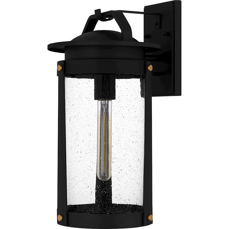 Quoizel Clifton 1 Light Outdoor Lantern, Earth Black/Clear Seedy