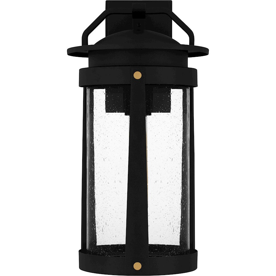 Quoizel Clifton 1 Light Outdoor Lantern, Earth Black/Clear Seedy