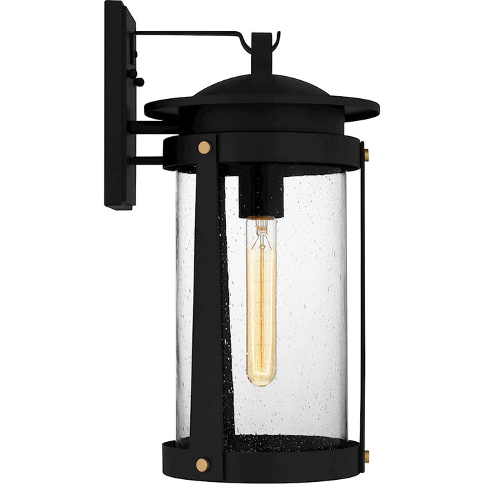 Quoizel Clifton 1 Light Outdoor Lantern, Earth Black/Clear Seedy