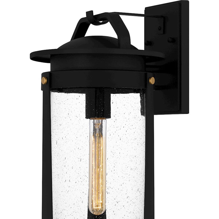 Quoizel Clifton 1 Light Outdoor Lantern, Earth Black/Clear Seedy