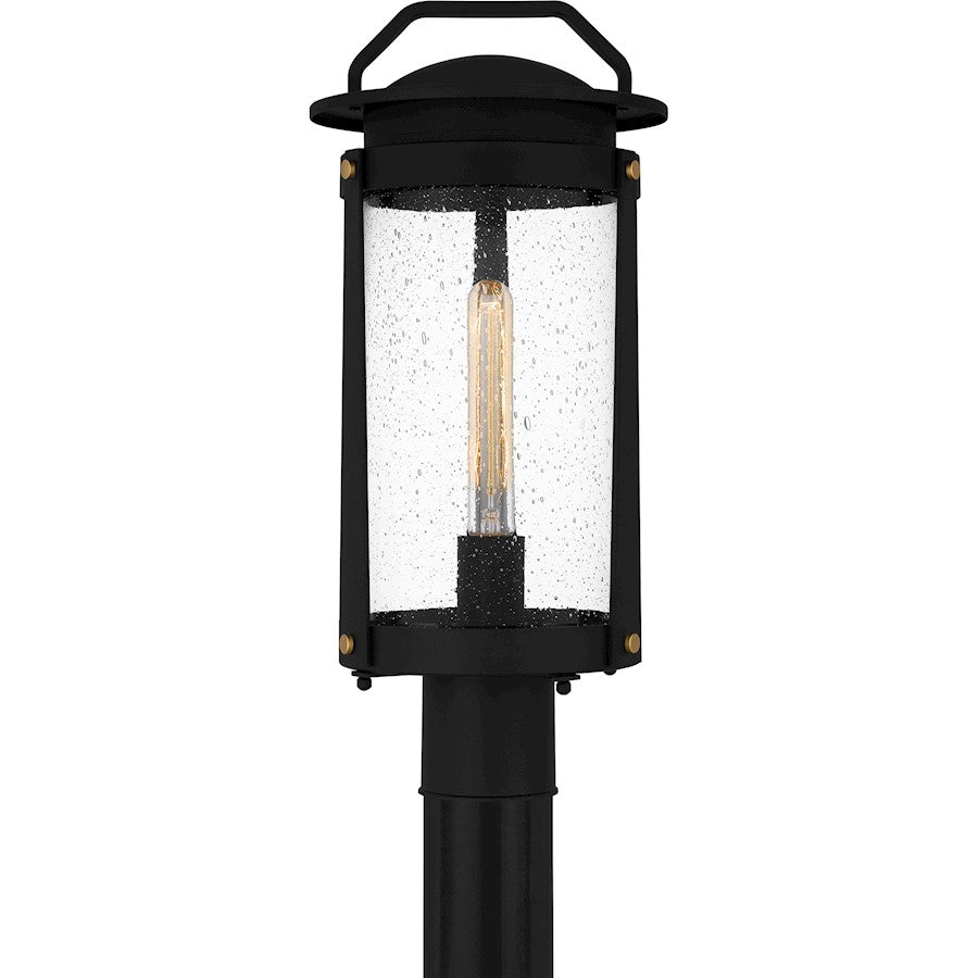 Quoizel Clifton 1 Light 20" Outdoor Lantern, Earth Black/Clear Seedy