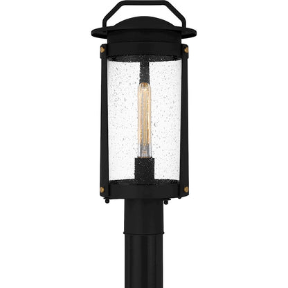 Quoizel Clifton 1 Light 20" Outdoor Lantern, Earth Black/Clear Seedy