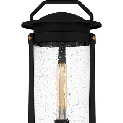 Quoizel Clifton 1 Light 20" Outdoor Lantern, Earth Black/Clear Seedy